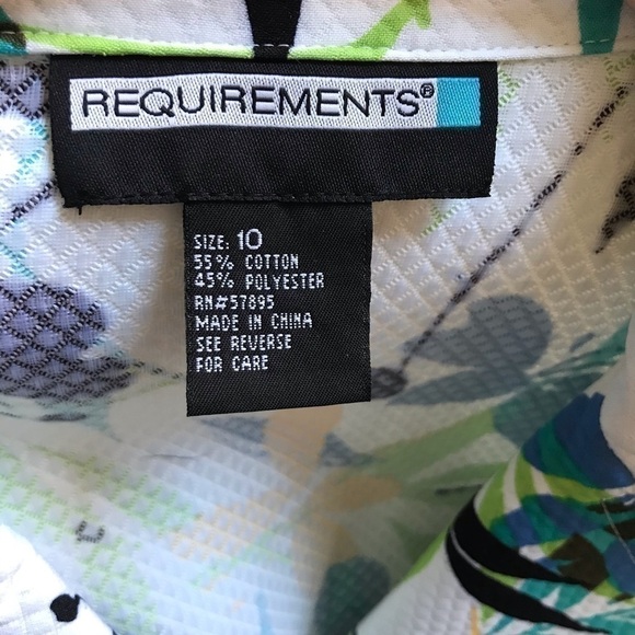 REQUIREMENTS jacket Floral design lightweight Size 10 - Picture 6 of 12